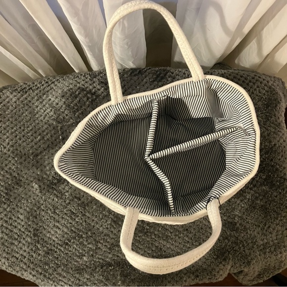 Casaphoria Cotton Rope Basket, Caddy, Organizer with Handle - Cream White - Picture 4 of 5